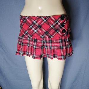 Wet Seal pleated plaid mini skirt